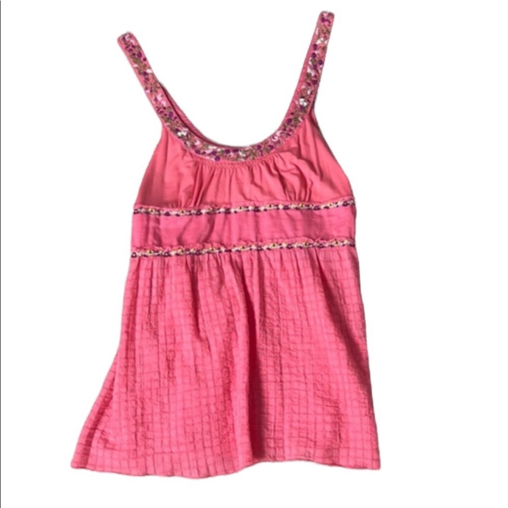 Good condition free people pink Sleeveless tunic tank size 8 bowtie in back